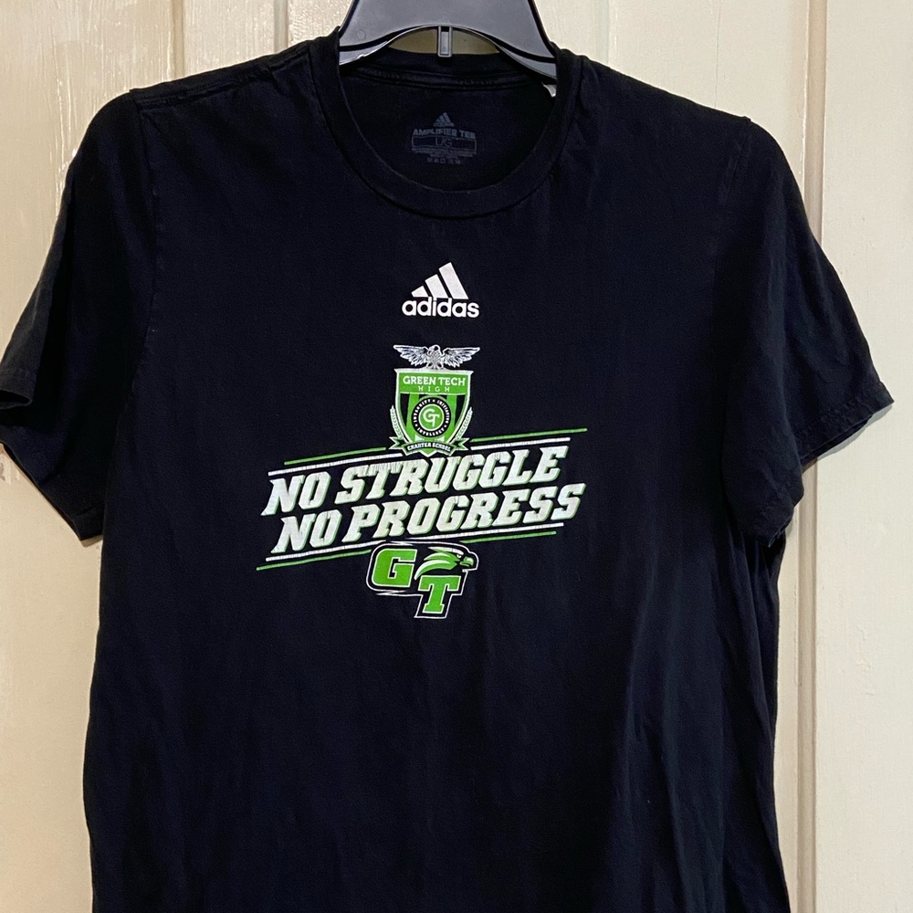 Adidas green tech high school shirt Large‎ men’s